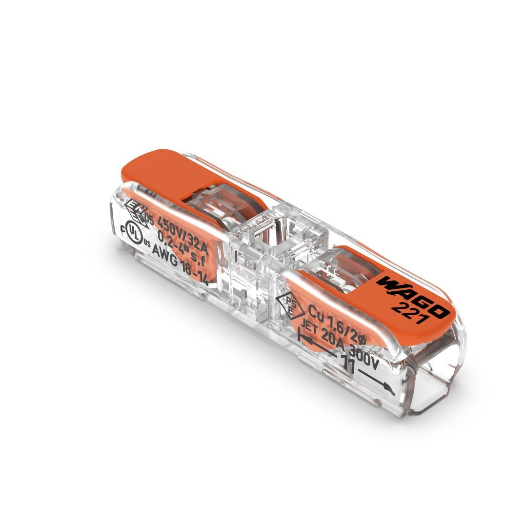 Wago verbindingsklem 1-VOUDIG 0,2-4 MM² - Doorvoerconnector per stuk Wago verbindingsklem 1-VOUDIG 0,2-4 MM² - Doorvoerconnector per stuk